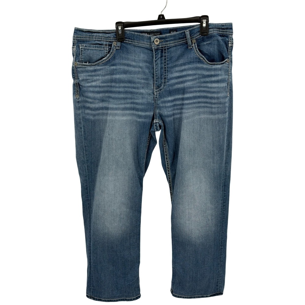 BKE Jeans Mens 40x27 Blue Tyler Straight Medium Wash Stretch Casual Streetwear